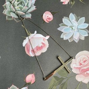 Silver “East West” Cross Necklace